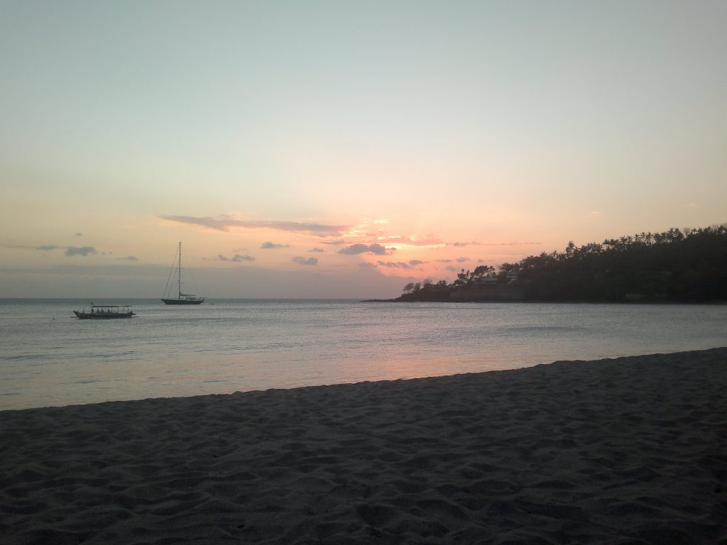 Quiet surf at Senggigi Beach Lombok