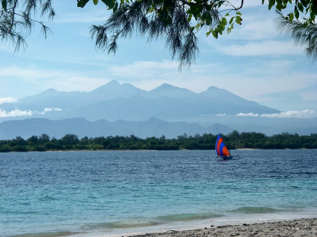 Mount Rinjani massif seen from Gili Trawangan