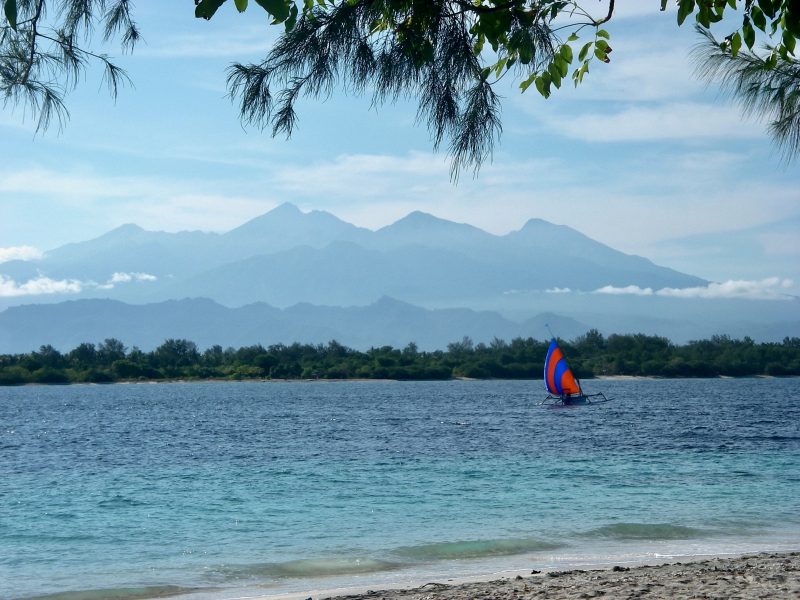 Mount Rinjani massif seen from Gili Trawangan